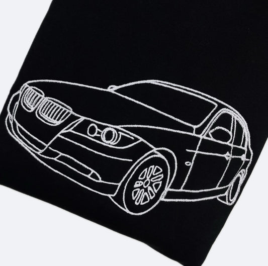 Personalizowana Bluza w stylu outline ze zdjęcia samochodu lub motocykla