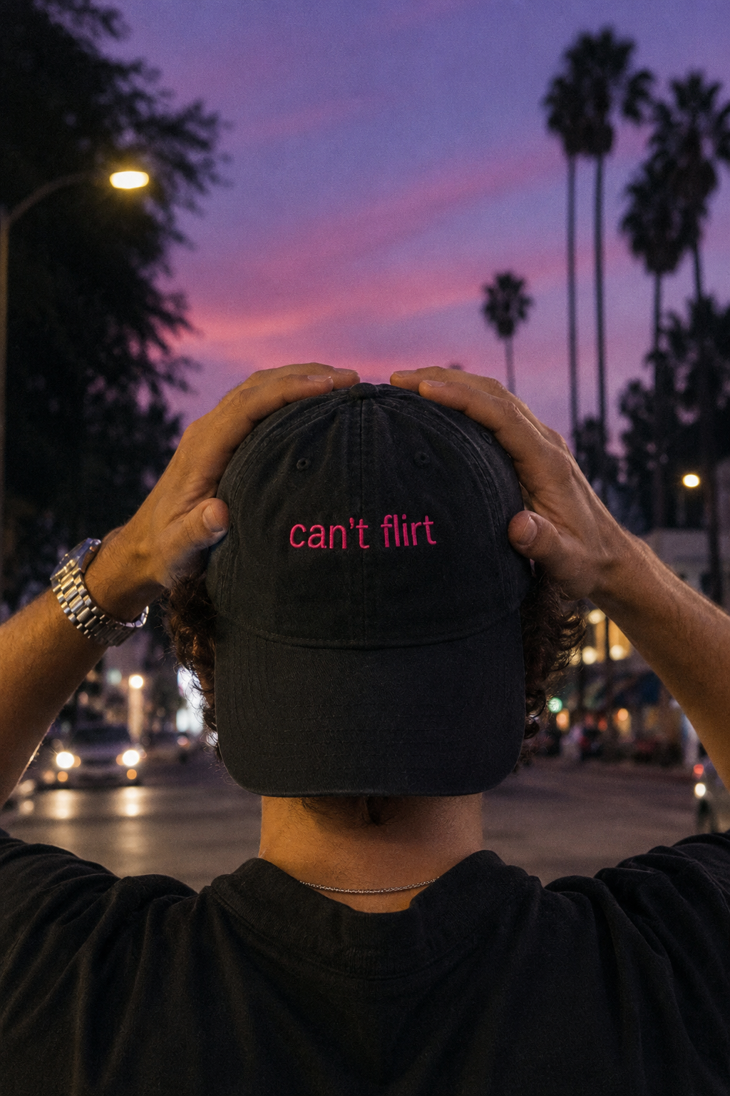 Czapka z haftem „can’t flirt”