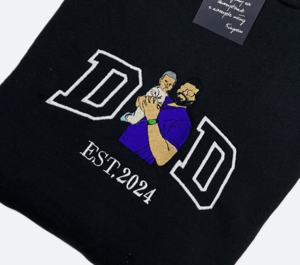 Personalizowana Bluza Haftowana – Dad z Twoim Zdjęciem