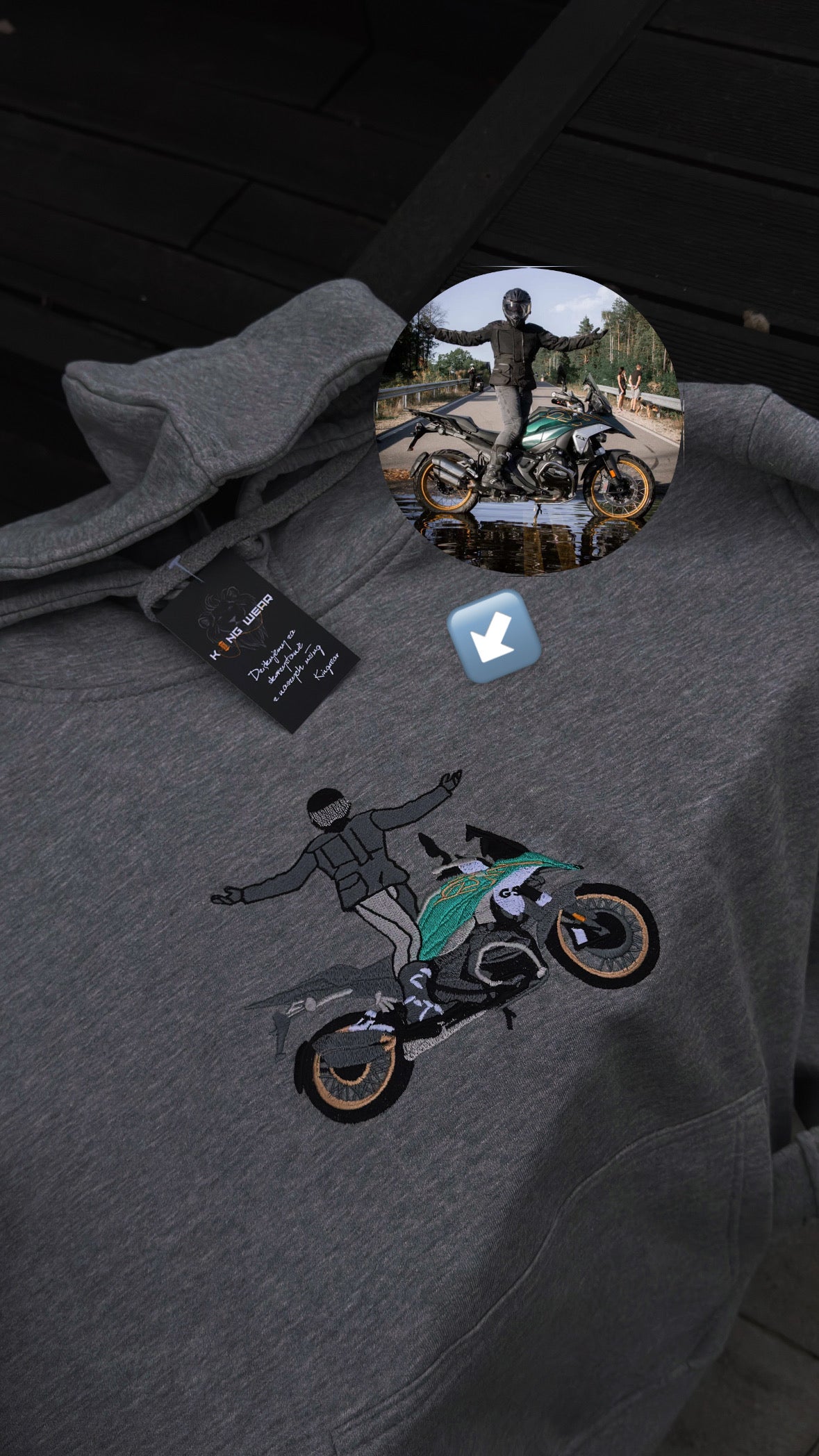 Haft na bluzie z Twojego zdjęcia motoru motocykla