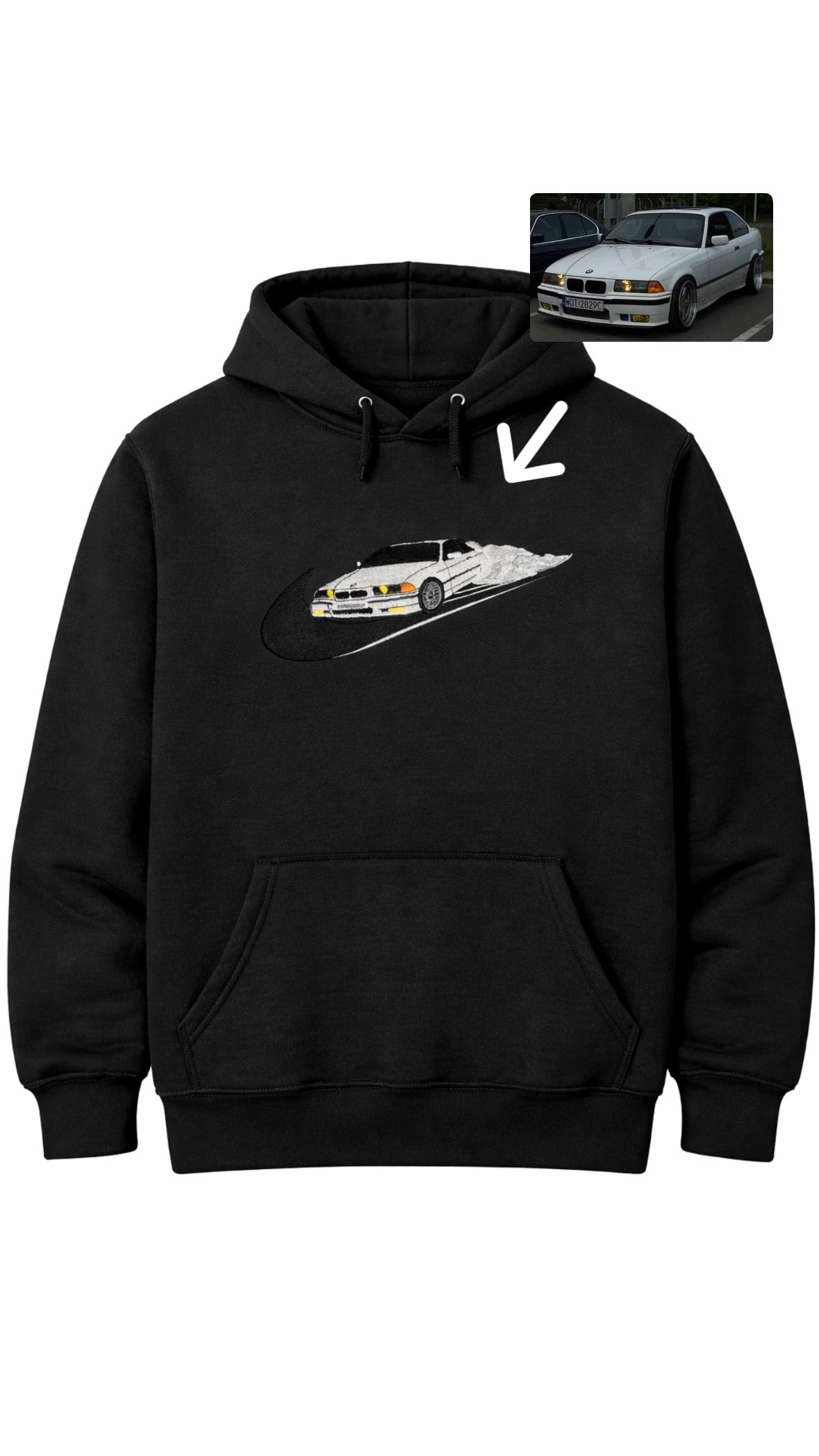 Personalizowana Bluza Haftowana – Samochód z Twojego Zdjęcia