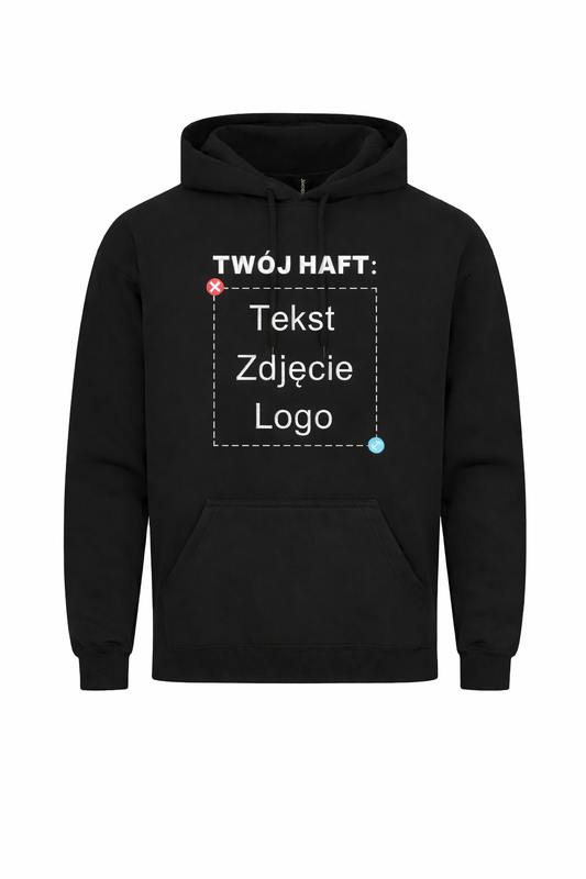 Bluza z Kapturem UNISEX z Twoim haftem (Tekst/Zdjęcie/Logo)