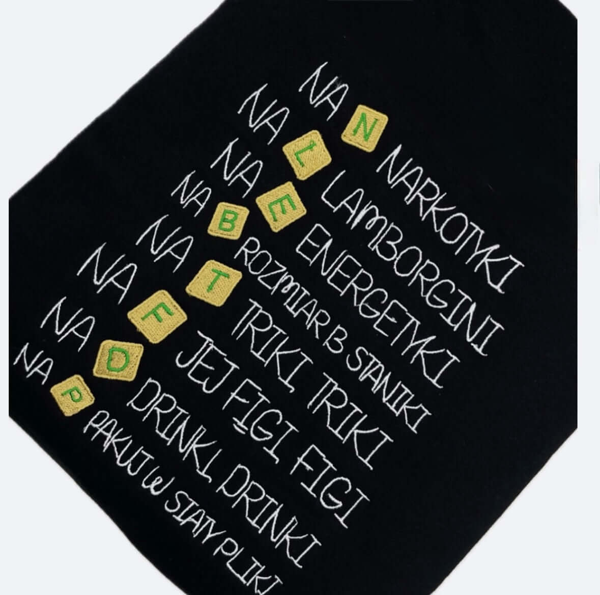 Bluza haftowana z kapturem- Narko*ki na N, Energetyki na E
