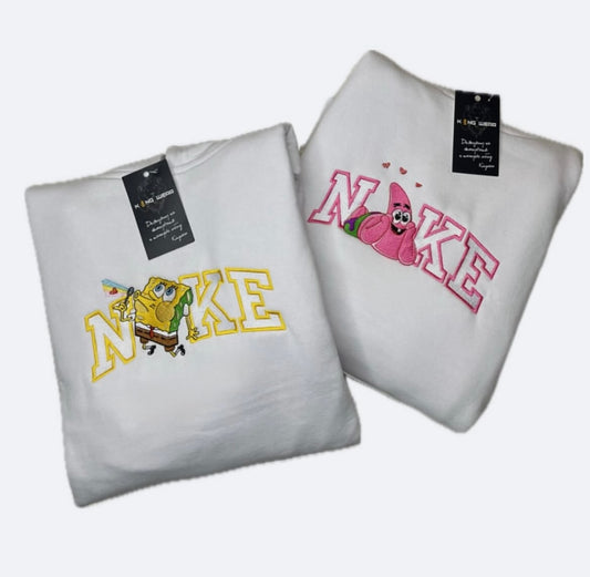 Bluzy haftowane z kapturem Matching spongebob