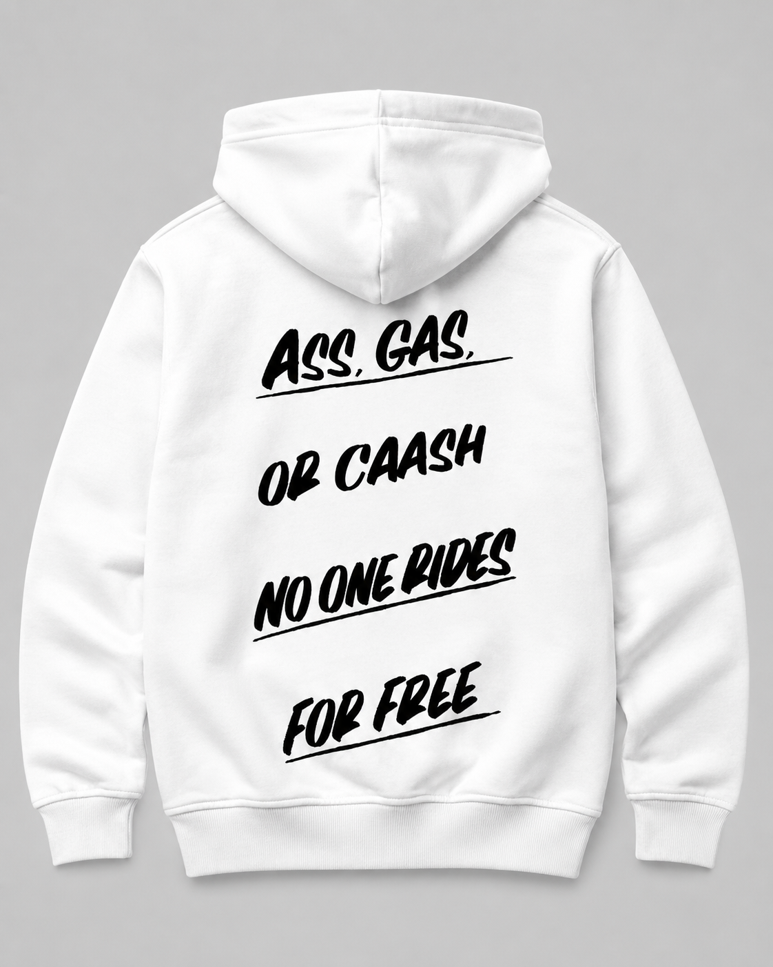 Bluza z haftem ASS, GAS OR CASH – NO ONE RIDES FOR FREE
