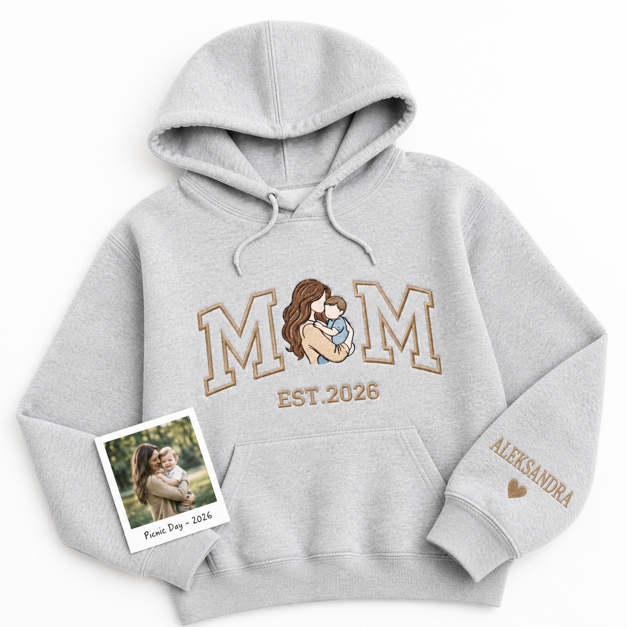 Personalizowana Bluza Haftowana – MOM z Twoim Zdjęciem