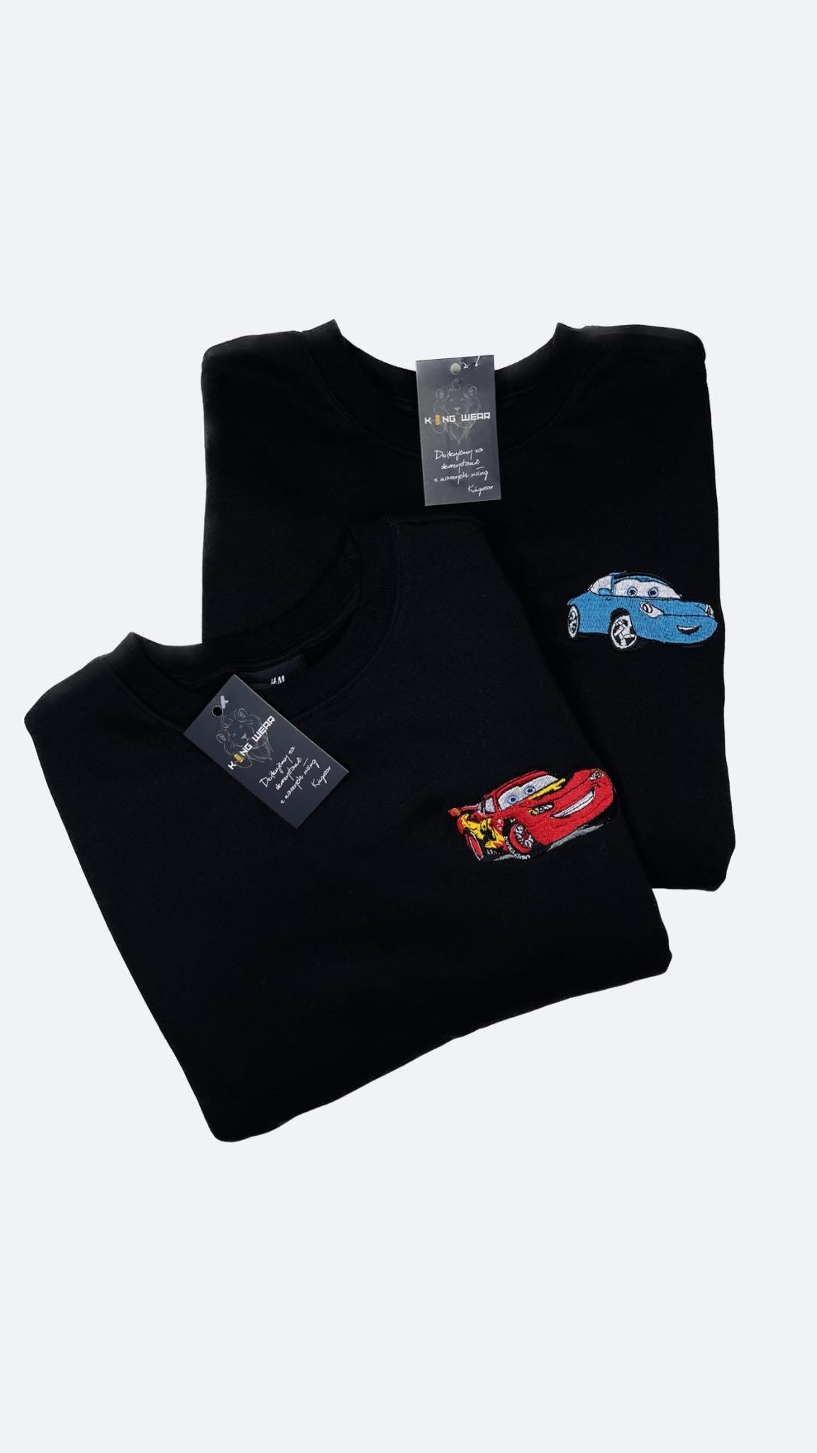 Matching Bluzy Haftowane Dla Par z kapturem dla par McQueen Sally