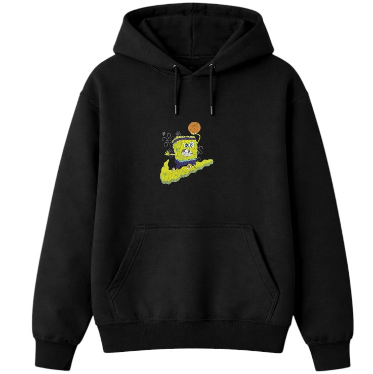 Bluza Haftowana – Spongebob z haftem Spongebob na czarnym tle, idealna na prezent.