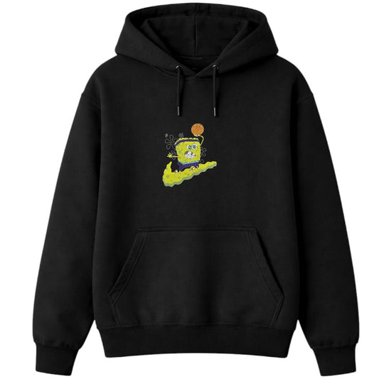 Bluza Haftowana – Spongebob z haftem Spongebob na czarnym tle, idealna na prezent.